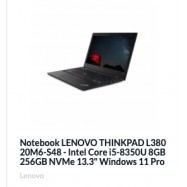 Notebook LENOVO THINKPAD L380 20M6-S48 - Intel Core i5-8350U 8GB 256GB NVMe 13.3" Windows 11 Pro